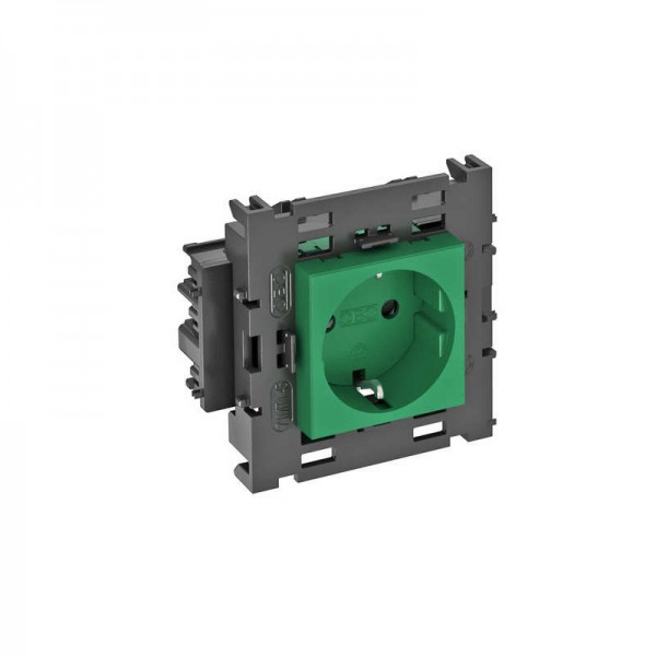  Розетка 1-м 0град. Modul45connect с заземл. 250В 16А зел. OBO 6120416 