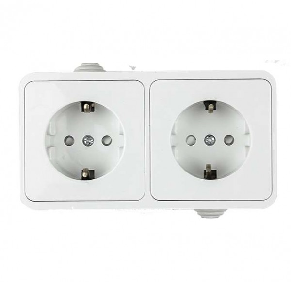  Розетка 2-м AQUA защ. шторки с заземл. п / герм 3123 бел. ASD / IN HOME 4690612003467 