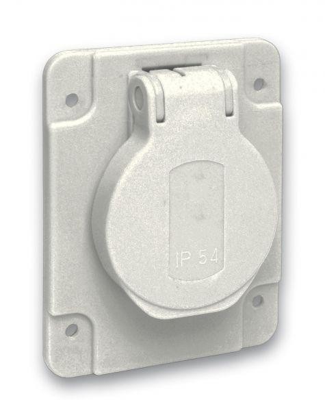  Розетка силовая 10/16А 65х85мм винты сбоку IP54 сер. SchE PKS62G 