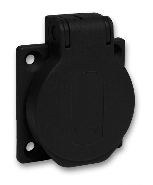  Розетка силовая 10/16А 50х50мм винты сзади IP54 черн. SchE PKS51N 