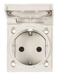  Розетка Schuko 10/16А 2P+E с защ. крышкой IP54 ABB 2CLA328800A1001 