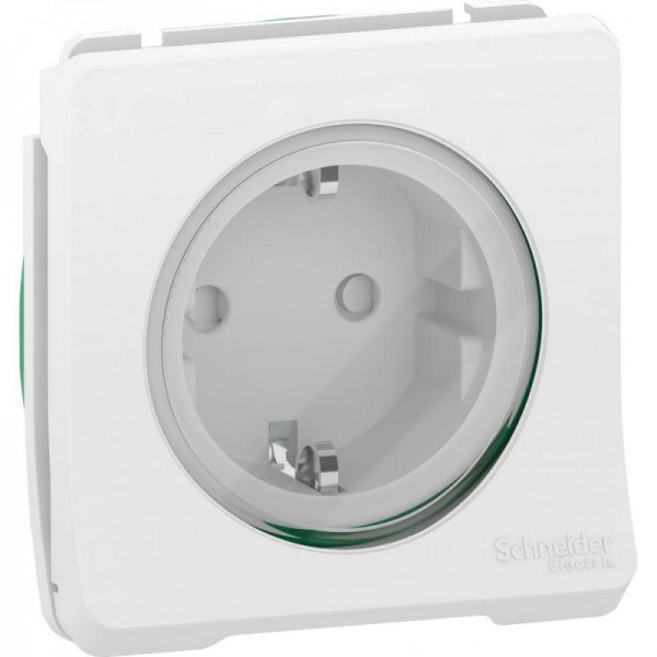  Механизм розетки Mureva Styl защ. шторки заземл. бел. IP55 SchE MUR39134 