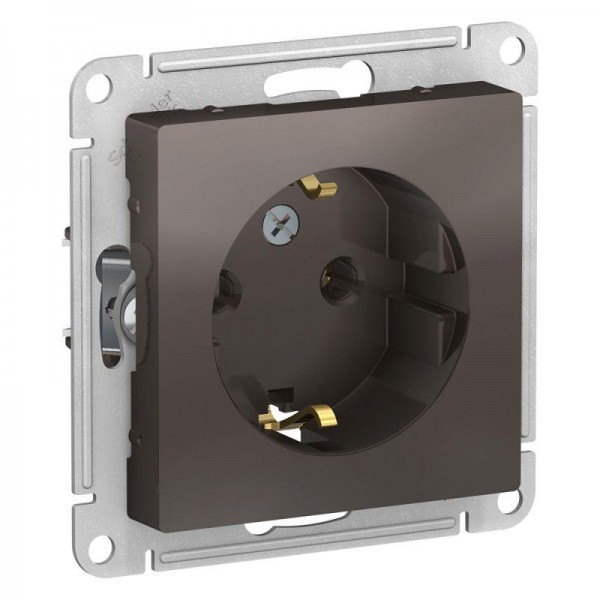  Механизм розетки 1-м СП AtlasDesign 16А с заземл. мокко SchE ATN000643 
