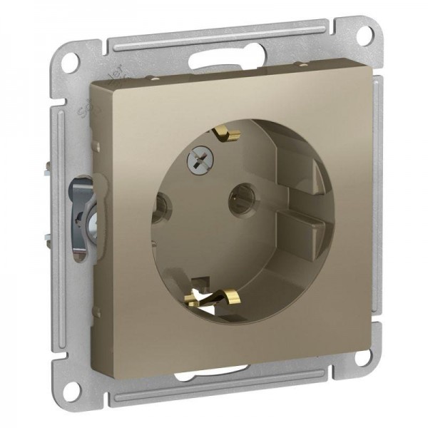  Механизм розетки 1-м СП AtlasDesign 16А с заземл. шампань SchE ATN000543 