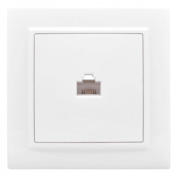  Розетка компьютерная 1-м СП Минск RJ45 бел. Basic EKF ERK01-035-10 