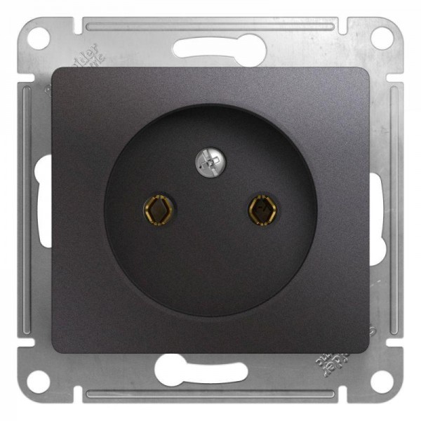  Механизм розетки 1-м СП Glossa 16А IP20 без заземл. графит SchE GSL001341 