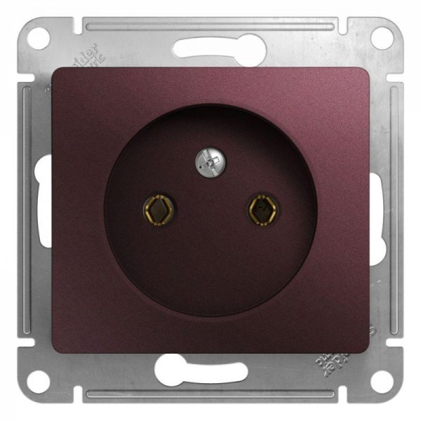  Механизм розетки 1-м СП Glossa 16А IP20 без заземл. баклажан. SchE GSL001141 