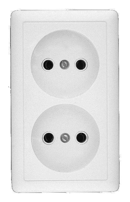  Розетка 2-м ОП Хит 16А IP20 без заземл. без защ. шторок бел. SchE RA16-237-B 