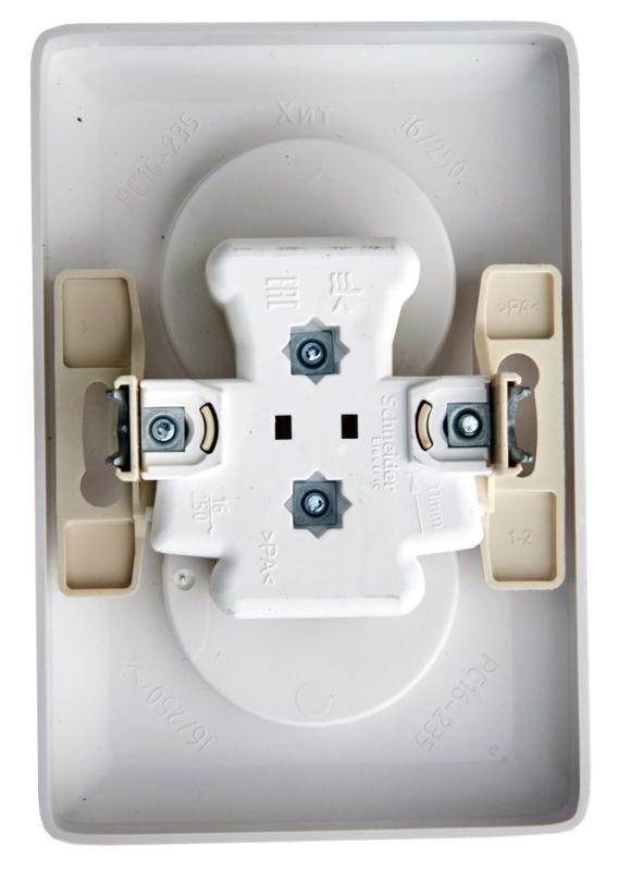  Розетка 2-м СП Хит 16А IP21 без заземл. без защ. шторок бел. SchE RS16-235-B 