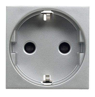  Механизм розетки Zenit 16А 250В защ. шторки с заземл. серебристый ABB 2CLA228800N1301 