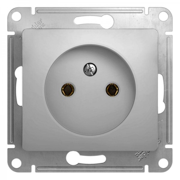  Механизм розетки 1-м СП Glossa 16А IP20 без заземл. алюм. SchE GSL000341 