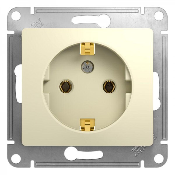  Механизм розетки 1-м СП Glossa 16А с заземл. беж. SchE GSL000243 