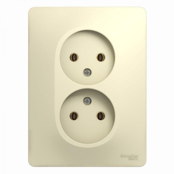  Розетка 2-м СП Glossa 16А IP20 без заземл. беж. SchE GSL000220 