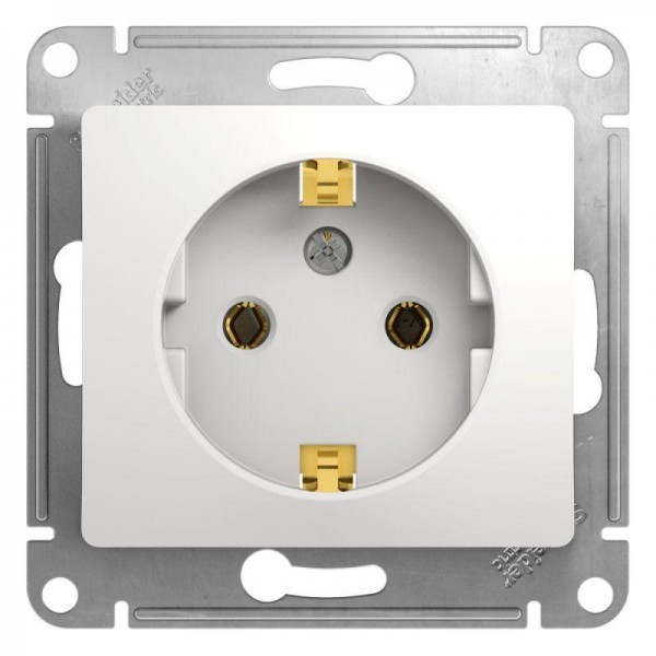  Механизм розетки 1-м СП Glossa 16А с заземл. бел. SchE GSL000143 