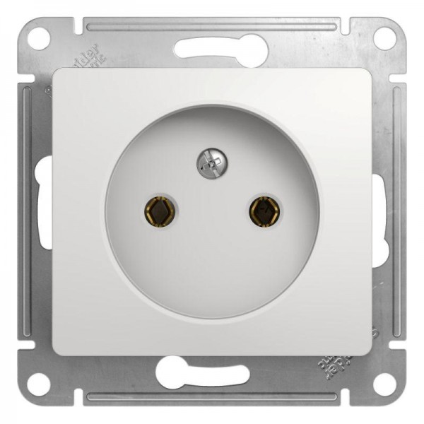  Механизм розетки 1-м СП Glossa 16А IP20 без заземл. бел. SchE GSL000141 
