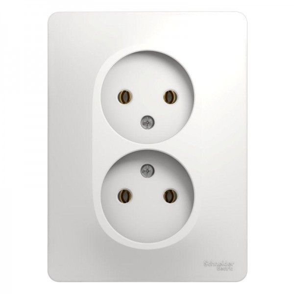  Розетка 2-м СП Glossa 16А IP20 без заземл. бел. SchE GSL000120 