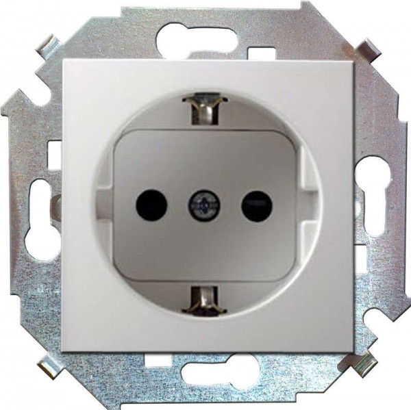  Механизм розетки 1-м СП Simon15 с заземл. бел. Simon 1591432-030 