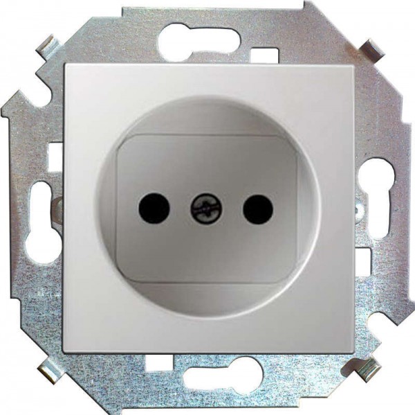  Механизм розетки 1-м СП Simon15 16А IP20 без заземл. бел. Simon 1591431-030 