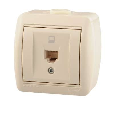  Розетка компьютерная 1-м ОП Ната RJ45 крем. LEZARD 710-0300-139 