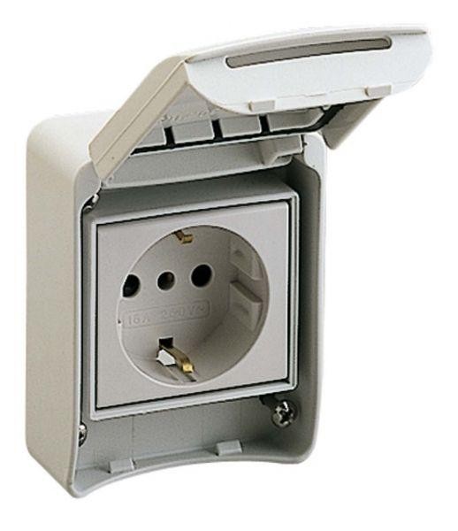  Розетка бытовая 16А 220В 2P+T для Kedra IP65 SchE 81141 