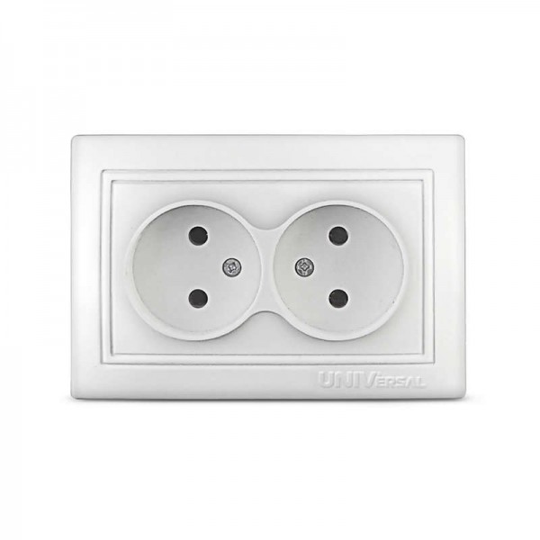  Розетка 2-м СП Севиль 16А IP20 бел. Universal С0102 