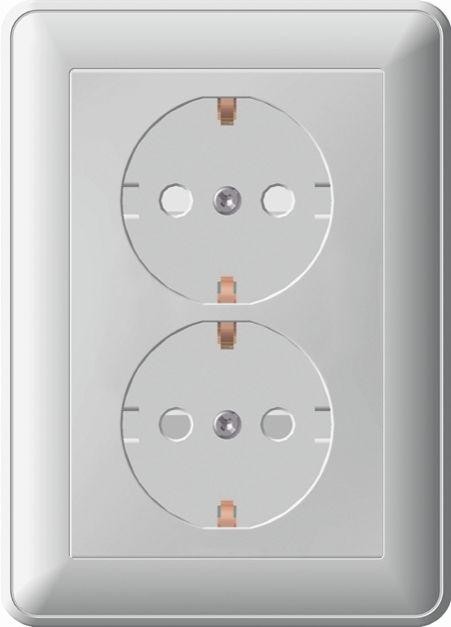  Розетка 2-м СП W59 защ. шторки с заземл. сл. кость SchE RS16-255-28 (РС16-255-28) 