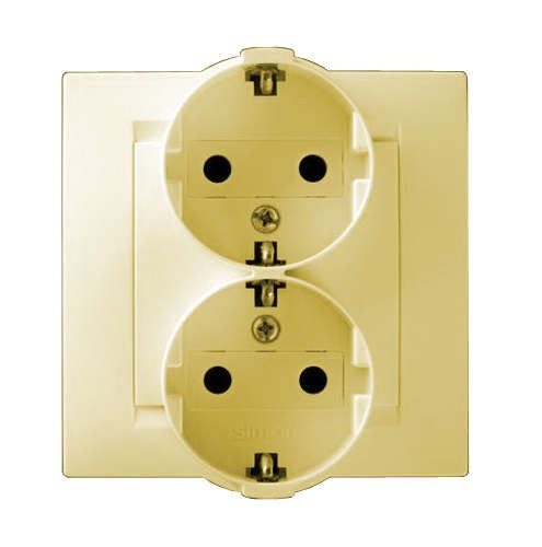  Розетка 2-м СП Simon15 с заземл. сл. кость Simon 1590459-031 