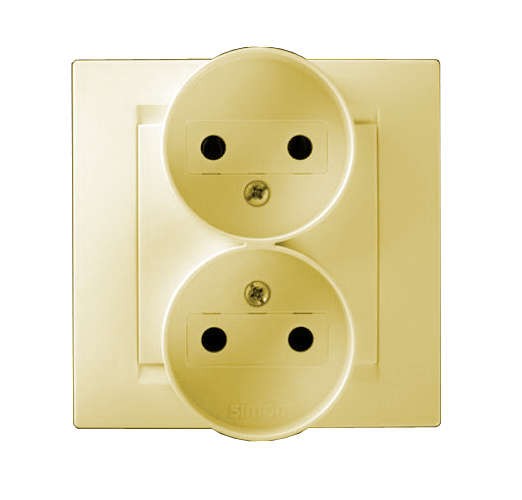  Розетка 2-м СП Simon15 16А IP20 без заземл. сл. кость Simon 1590457-031 