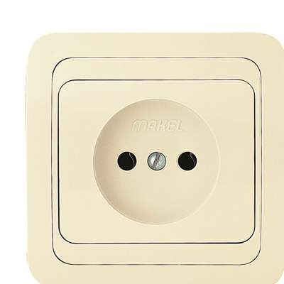  Розетка 1-м СП Mimoza 16А IP20 без заземл. крем/крем Makel 25022 