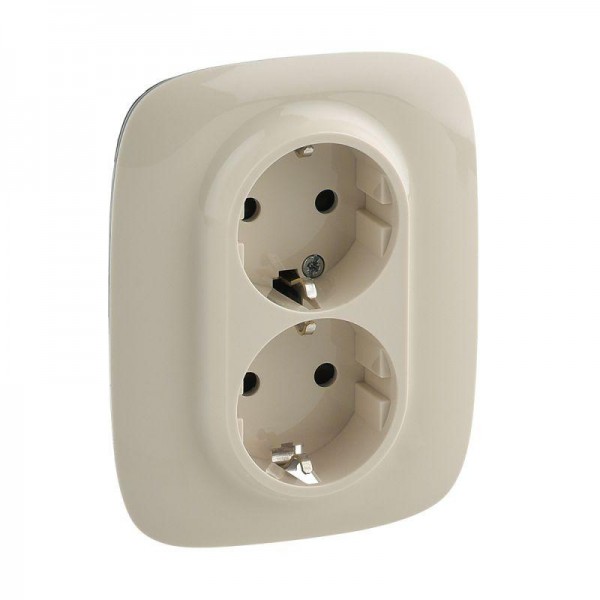  Розетка 2-м СП Valena Allure 16А IP20 250В 2х2К+З с лиц. панелью защ. шторки безвинт. зажимы сл. кость Leg 753826 
