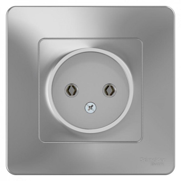  Розетка 1-м СП BLANCA 16А 250В без шторок без заземл. алюм. SchE BLNRS000013 