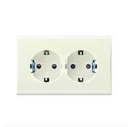  Механизм розетки 2-м 70W/Selix/Zunis горизонт. с заземл. крем. широкий суппорт Anam Legrand 6751 25/N 