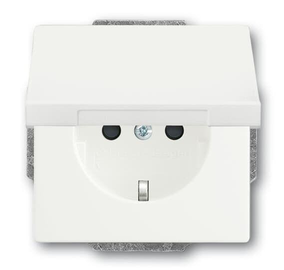  Розетка SCHUKO 16А 250В с защ. шторками с крышкой future бел. бархат ABB 2CKA002018A1522 