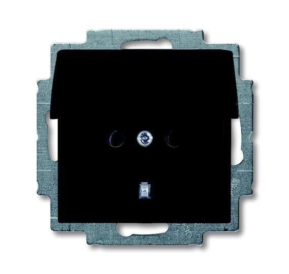  Розетка SCHUKO 16А 250В с защ. шторками с крышкой basic 55 chateau-черн. ABB 2CKA002111A0655 