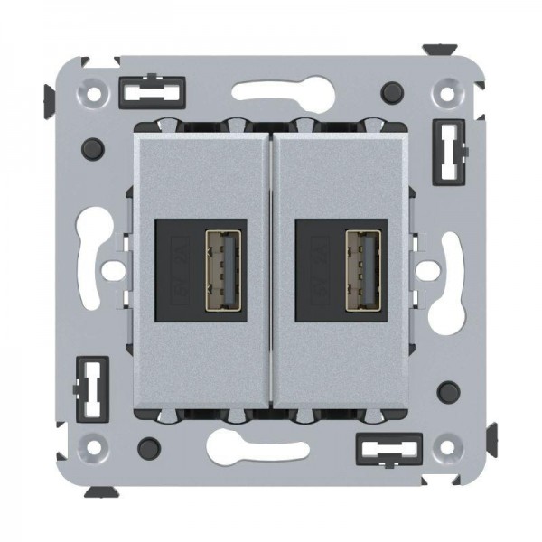  Устройство зарядное USB СП Avanti "Закаленная сталь" DKC 4404543 