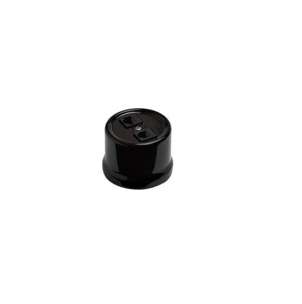  Розетка 2-м комп. RJ45 CAT.5е ОП ЛИЗЕТТА ABS-пластик черн. BIRONI B1-302-23 