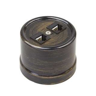  Розетка 2-м комп. RJ45 CAT.5е ОП ЛИЗЕТТА ABS-пластик бронза BIRONI B1-302-25 