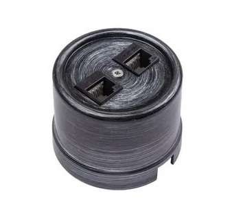  Розетка 2-м комп. RJ45 CAT.5е ОП ЛИЗЕТТА ABS-пластик серебр. век BIRONI B1-302-11 