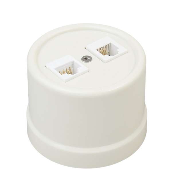  Розетка 2-м комп. RJ45 CAT.5е ОП ЛИЗЕТТА ABS-пластик сл. кость BIRONI B1-302-211 