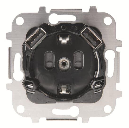  Механизм розетки SCHUKO с 2-мя USB ЗУ 5В 2000 мА SKY ABB 2CLA818830A1001 