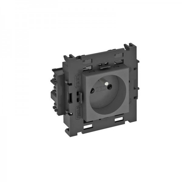  Розетка 1-м 0град. Modul45connect франц. стандарт 250В 16А черн. OBO 6120610 