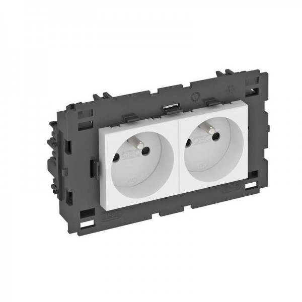  Розетка 2-м 0град. Modul45connect франц. стандарт 250В 16А бел. OBO 6120622 