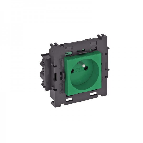  Розетка 1-м 0град. Modul45connect франц. стандарт 250В 16А зел. OBO 6120606 