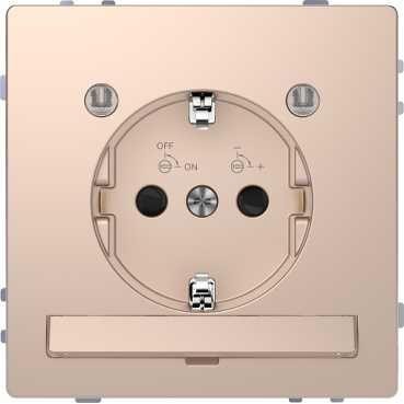  Розетка Merten D-Life 16А с LED мод. с заземл. SD шампань SchE MTN2304-6051 