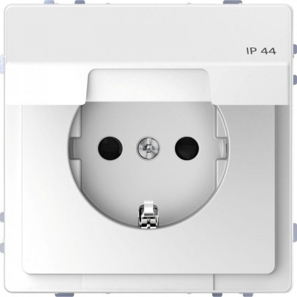  Розетка Merten D-Life 16А с защ. крышкой с заземл. IP44 SD бел. лотос SchE MTN2314-6035 