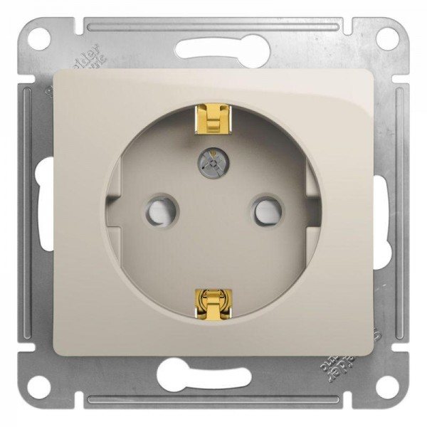  Механизм розетки 1-м Glossa 16А 250В защ. шторки с заземл. молоч. SchE GSL000945 