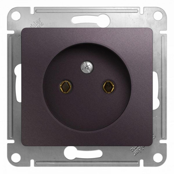  Механизм розетки 1-м СП Glossa 16А IP20 без заземл. сиреневый туман SchE GSL001441 