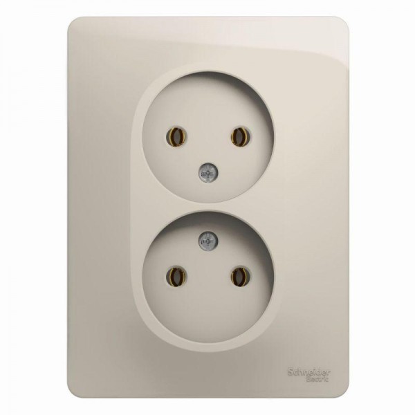  Розетка 2-м СП Glossa 16А IP20 без заземл. в сборе молоч. SchE GSL000920 
