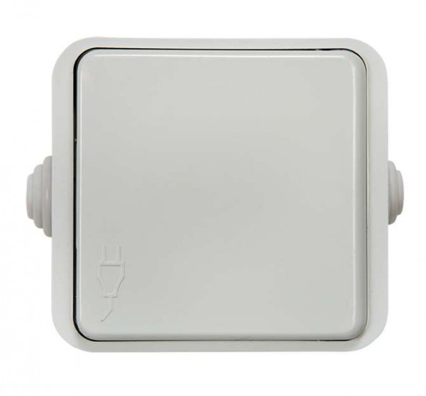  Розетка 1-м AQUA с защ. крышкой п / герм 3110 бел. ASD / IN HOME 4690612000541 