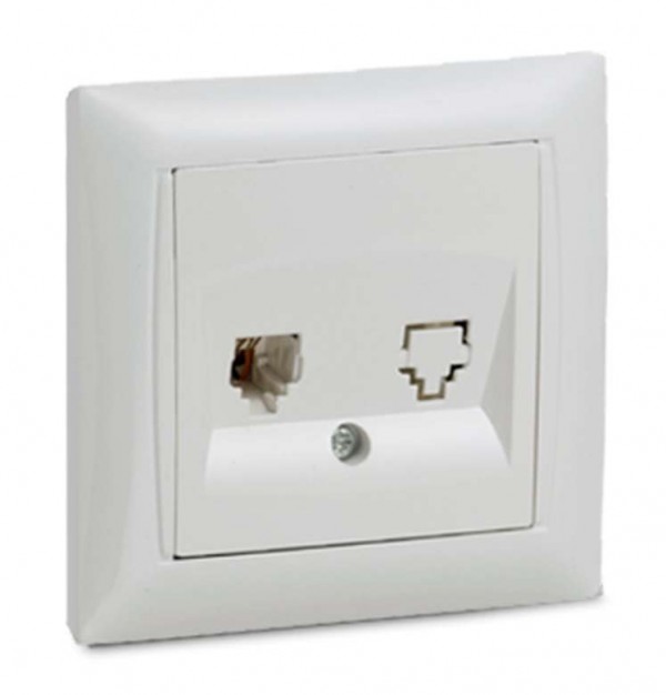  Розетка телефонная VALENZO 6034 бел. ASD / IN HOME 4690612006420 